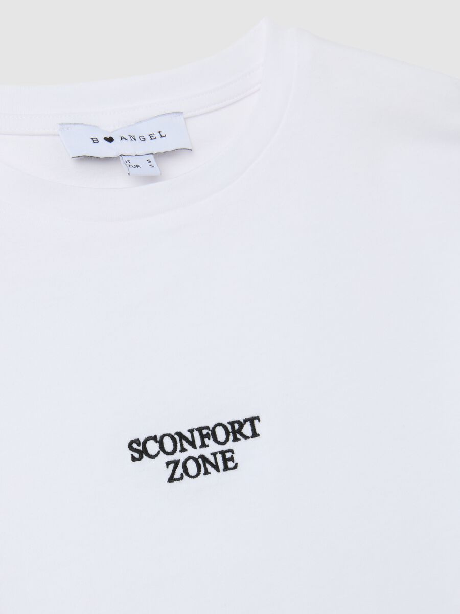 T-shirt in puro cotone bianca crop fitted_5