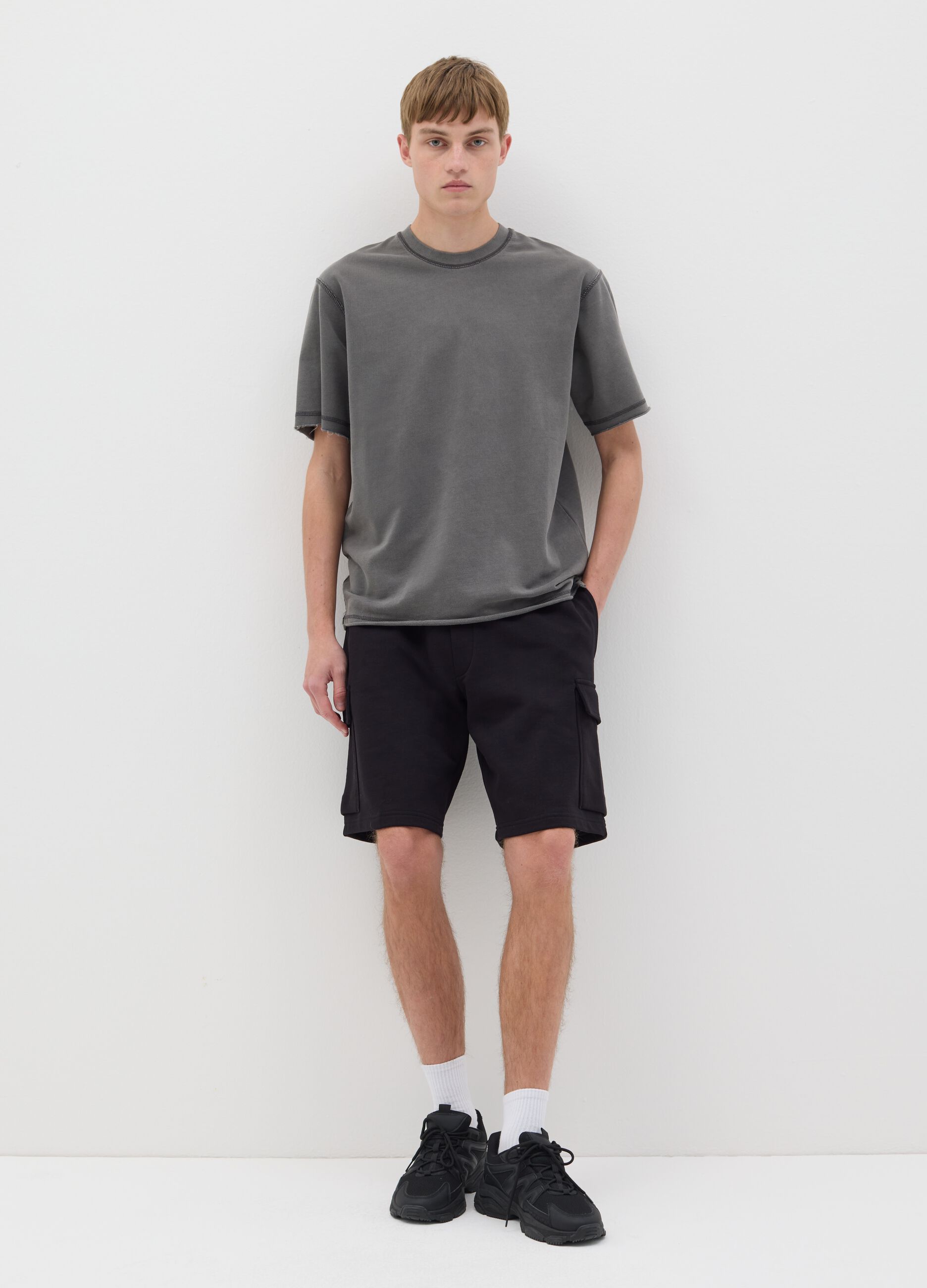 Cargo Bermuda shorts in fleece
