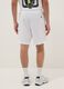 White pure cotton bermuda shorts with elasticated waist_2