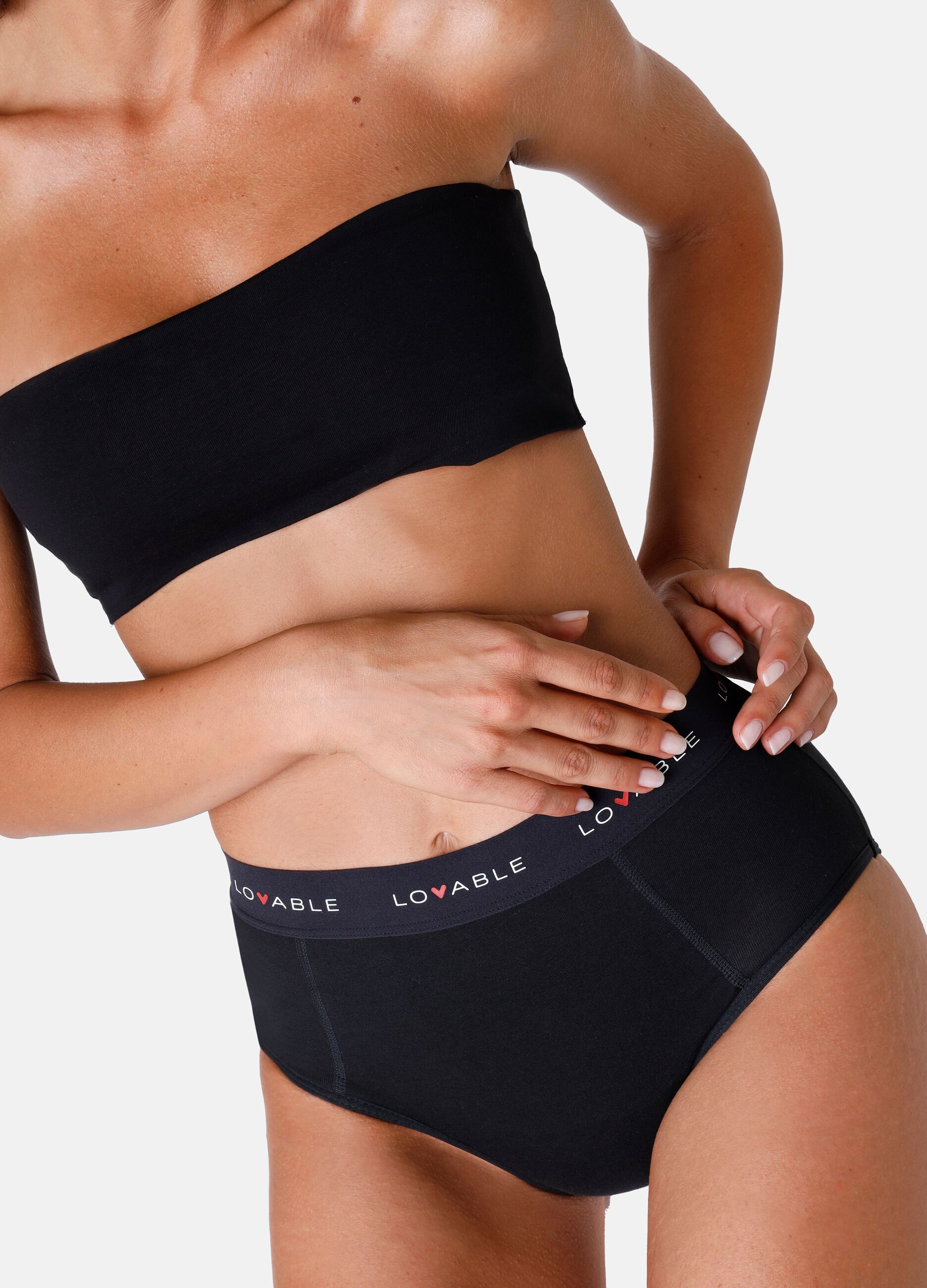 LOVABLE Slip da ciclo a vita alta flusso abbondante in cotone bio