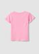 Girls' regular fit pink pure cotton T-shirt with print_1