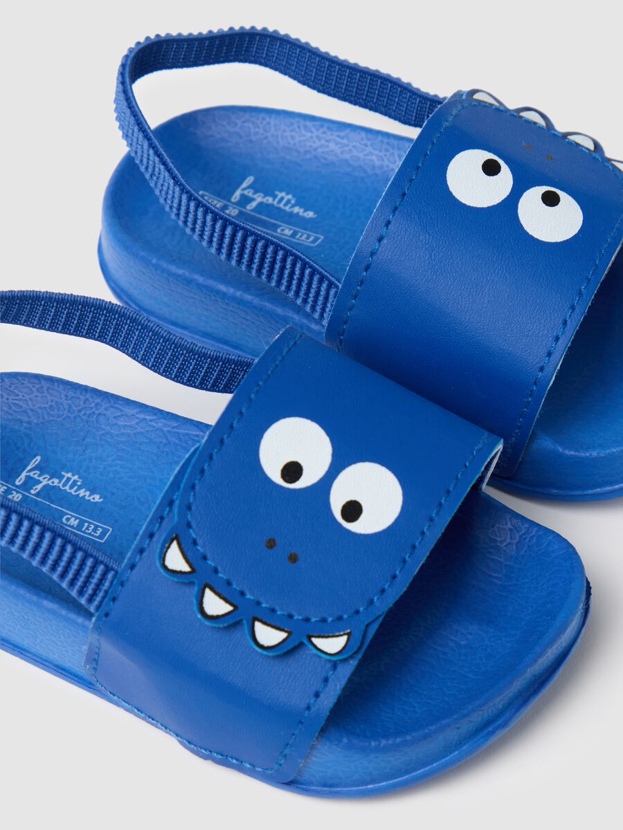 Children's blue EVA sandals with fun eyes_1