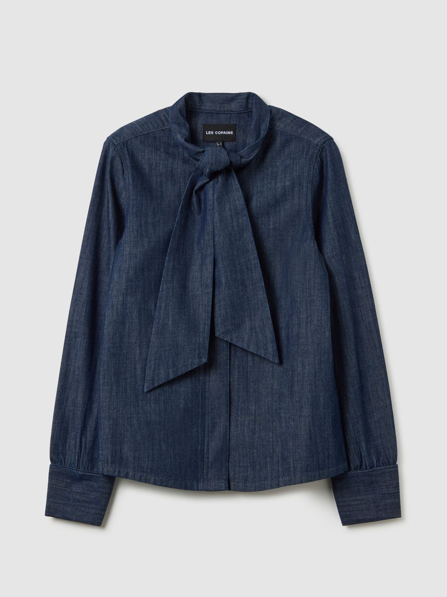 Camicia in puro cotone denim regular fit_0