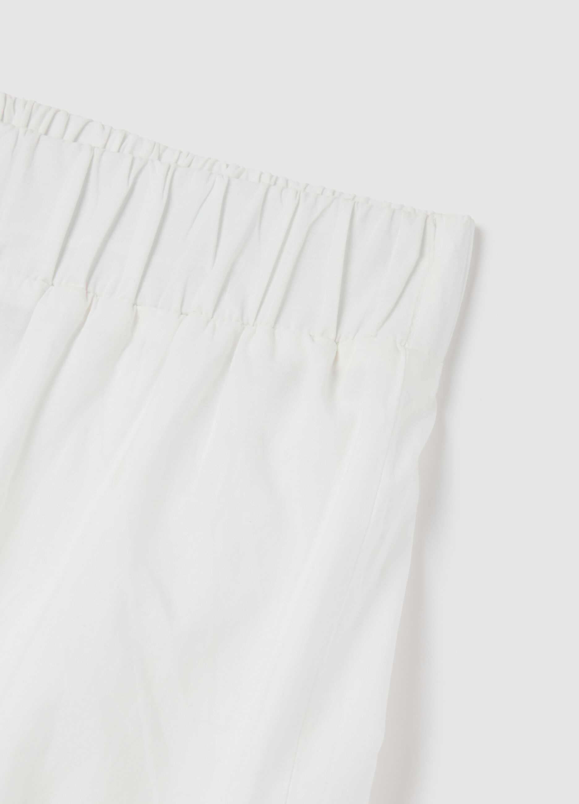 Gonna lunga da donna in puro cotone bianca regular fit