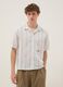Camicia bianca in misto cotone a righe over fit_3
