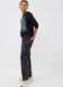 Black pure cotton cargo jeans, skater fit_1