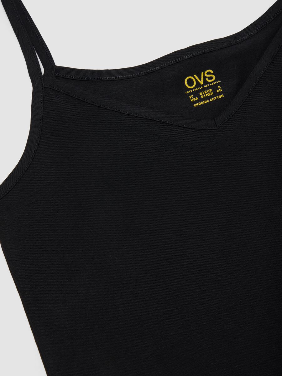 Black stretch cotton vest top, regular fit_5