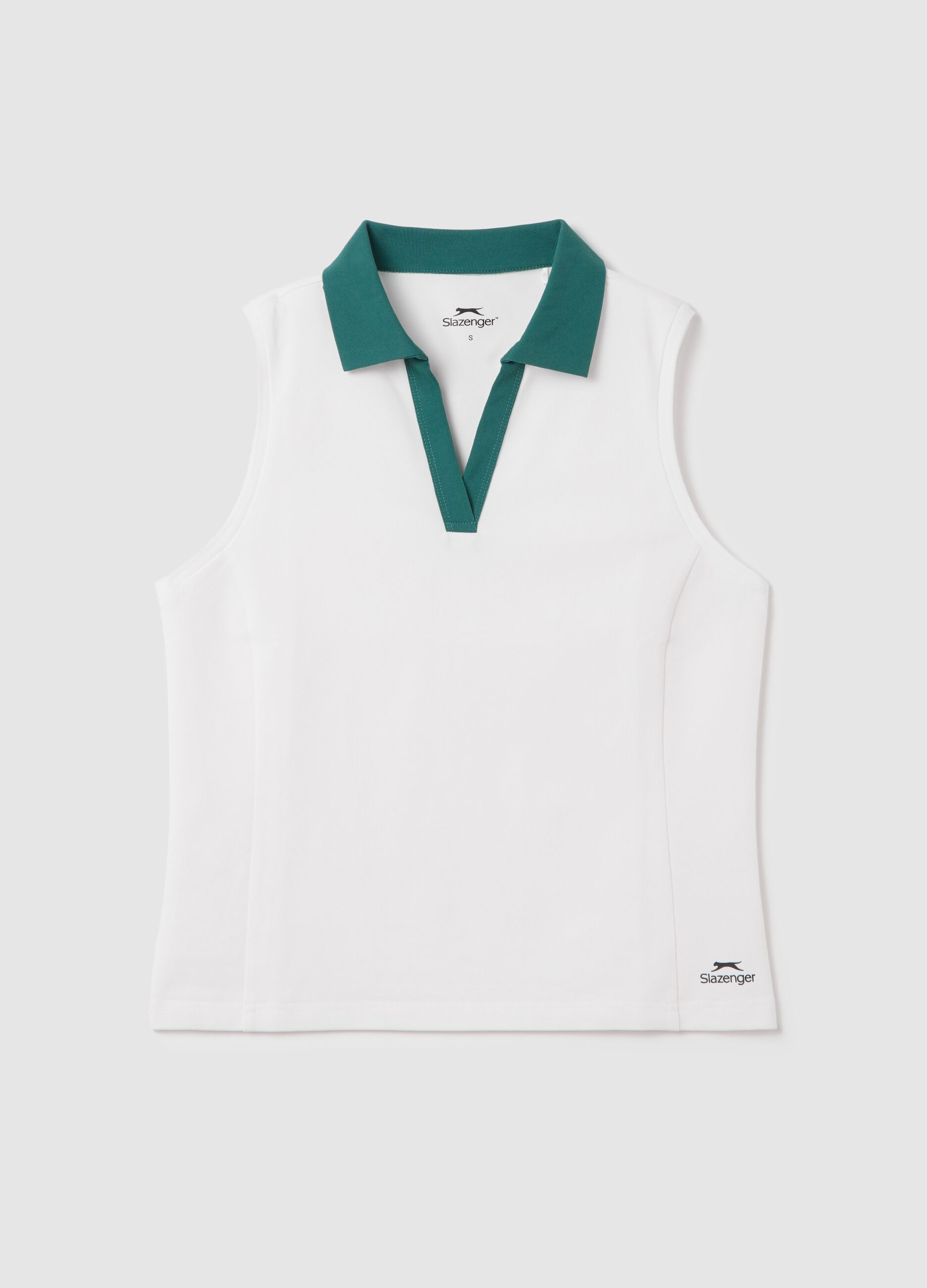 SLAZENGER sleeveless polo shirt in technical fabric