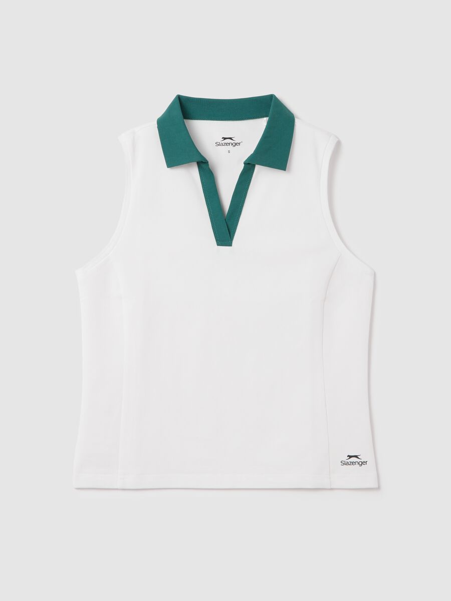 SLAZENGER sleeveless polo shirt in technical fabric_4