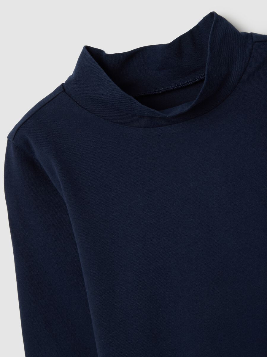 Maglia da bambino in cotone elasticizzato blu regular fit_2