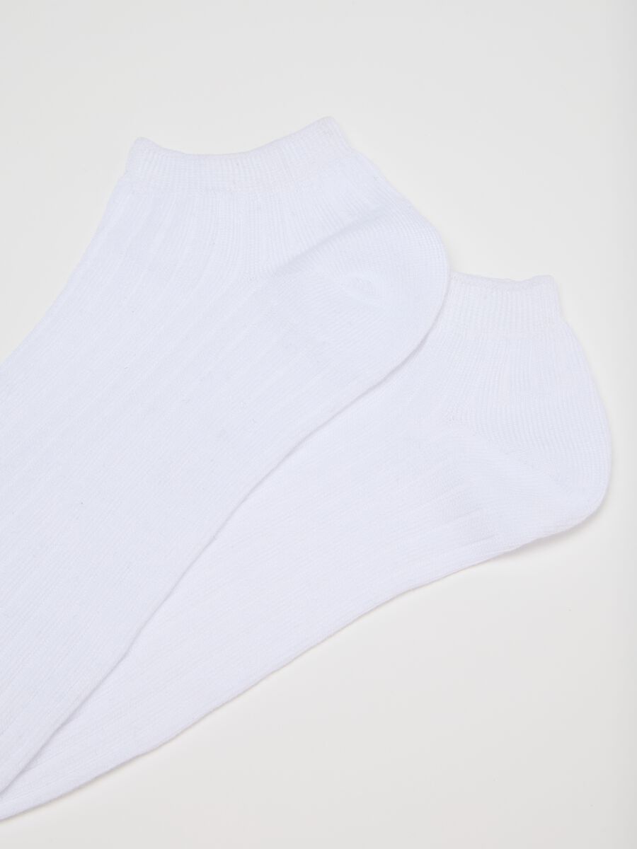 Men's White Cotton Blend Short Socks Tripack_1