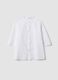 White pure cotton broderie anglaise shirt with band collar, regular fit_4