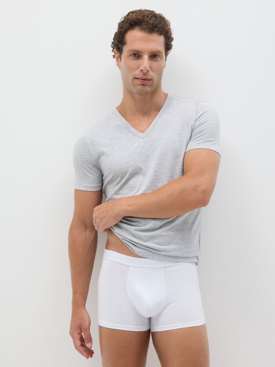 Multipack di cinque boxer in cotone bianco_0
