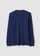 Blue pure cotton crew-neck T-shirt_2