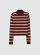 Brown striped fitted sweater_4