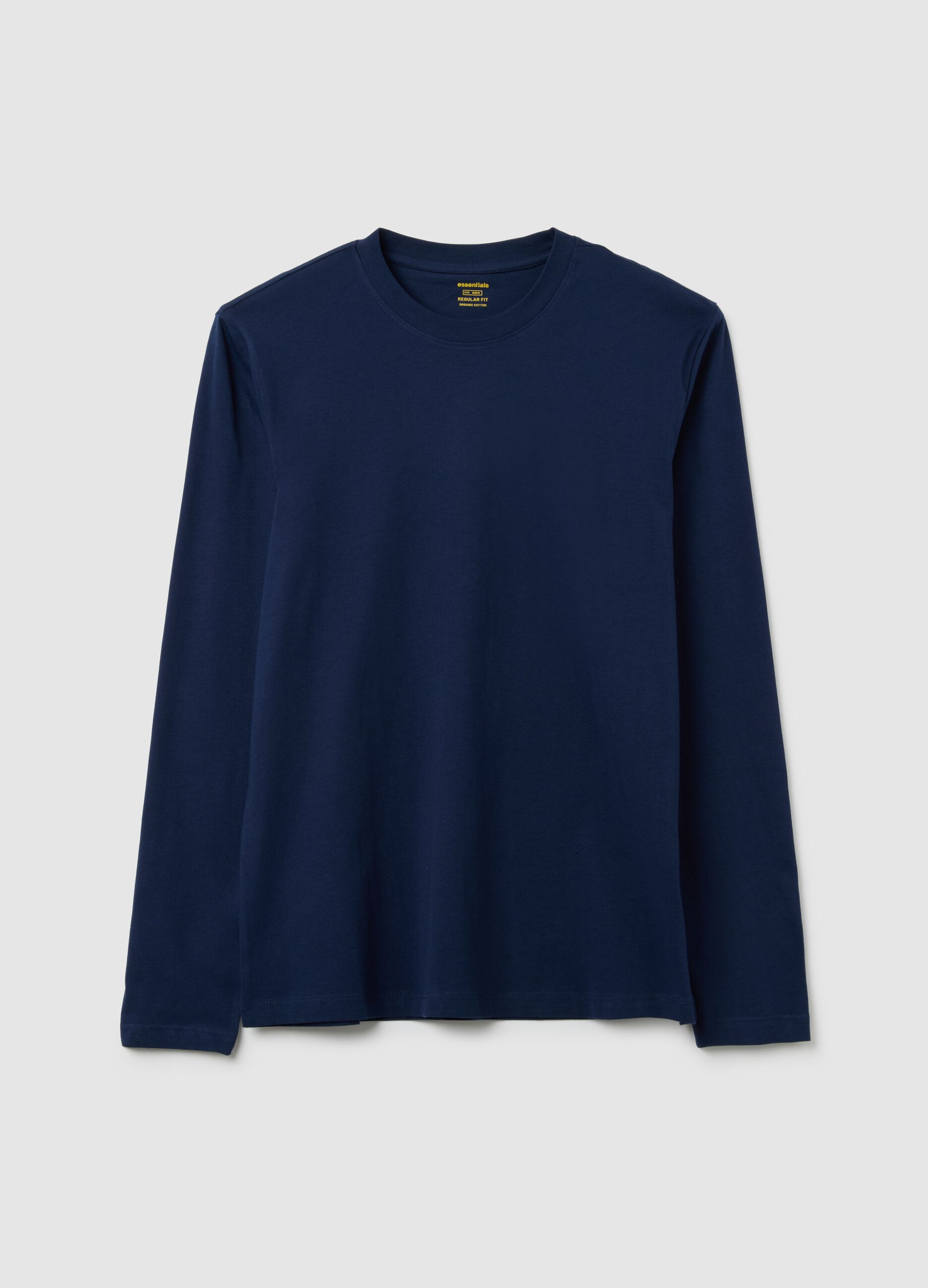 Maglia in puro cotone blu regular fit