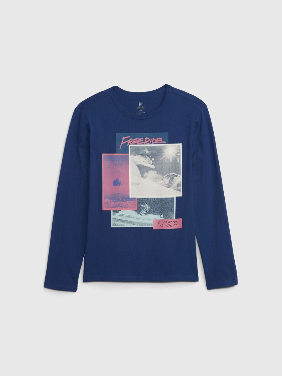 T-shirt a maniche lunghe con stampa_0