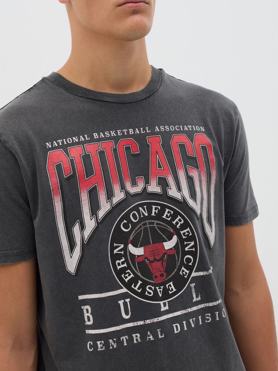 Chicago Bulls NBA Cotton Black T-shirt_2
