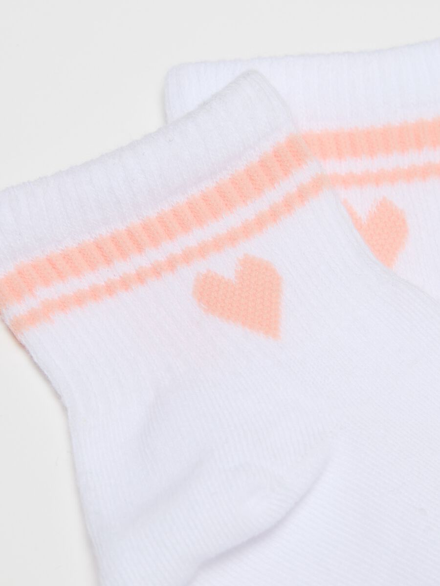 Three-pair pack short socks with heart design_1