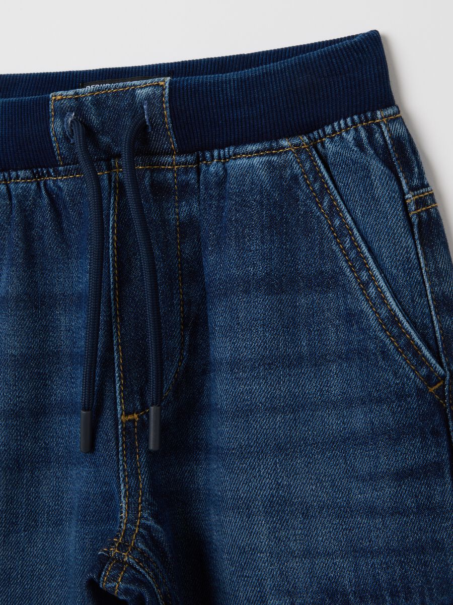 Kids' Blue Cotton Blend Trousers_2