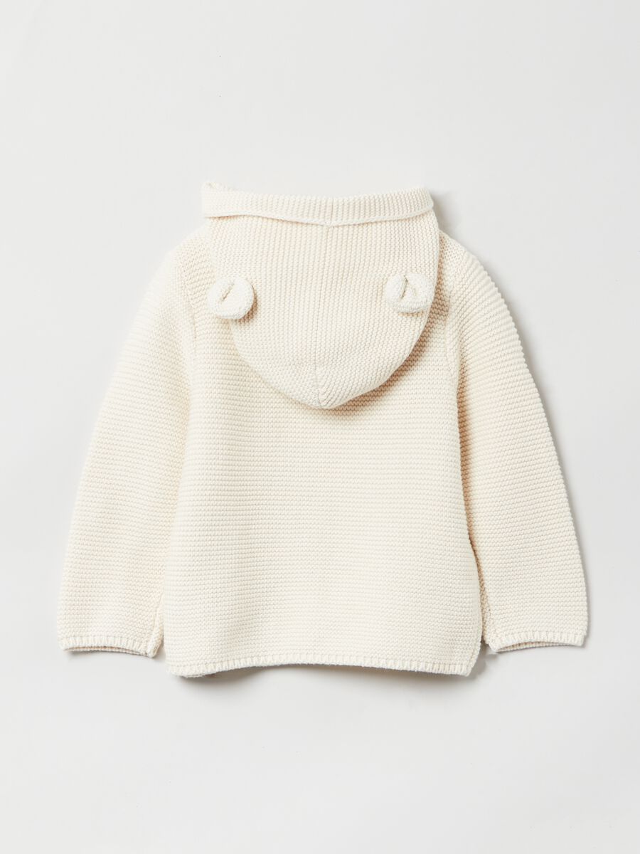 Cardigan in maglia con cappuccio_1