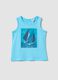 Blue pure cotton boys&rsquo; vest, regular fit, with sailboat print_0
