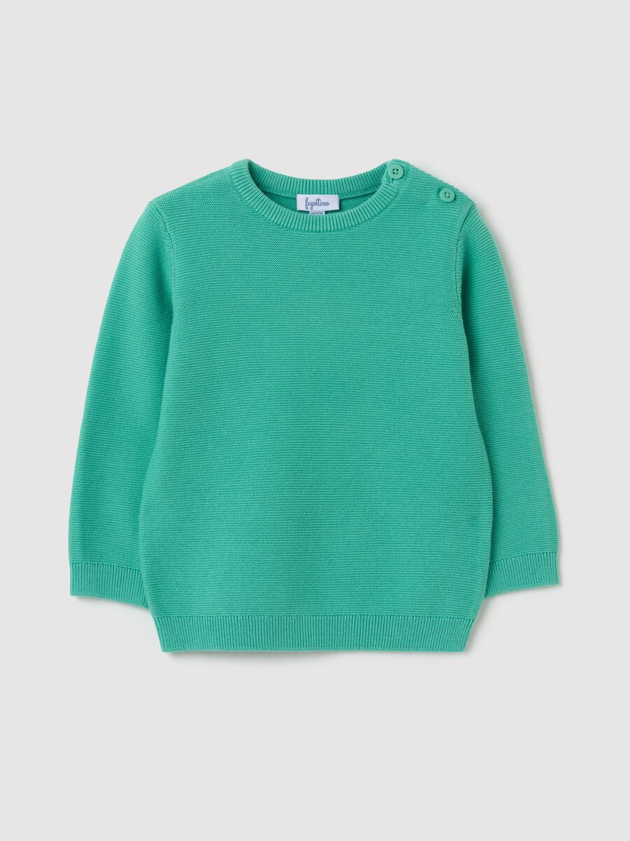 Solid colour cotton pullover_0