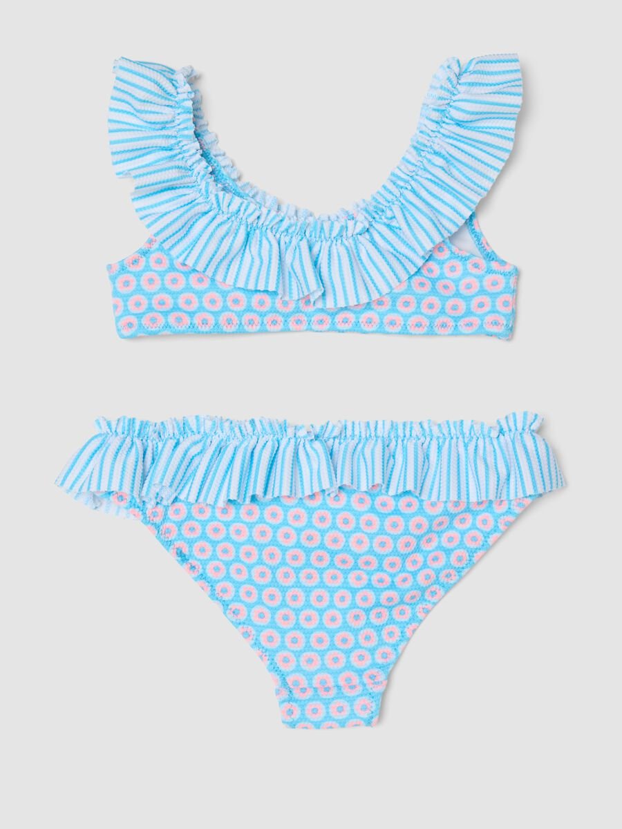 Blue ruffled bikini for girls_1