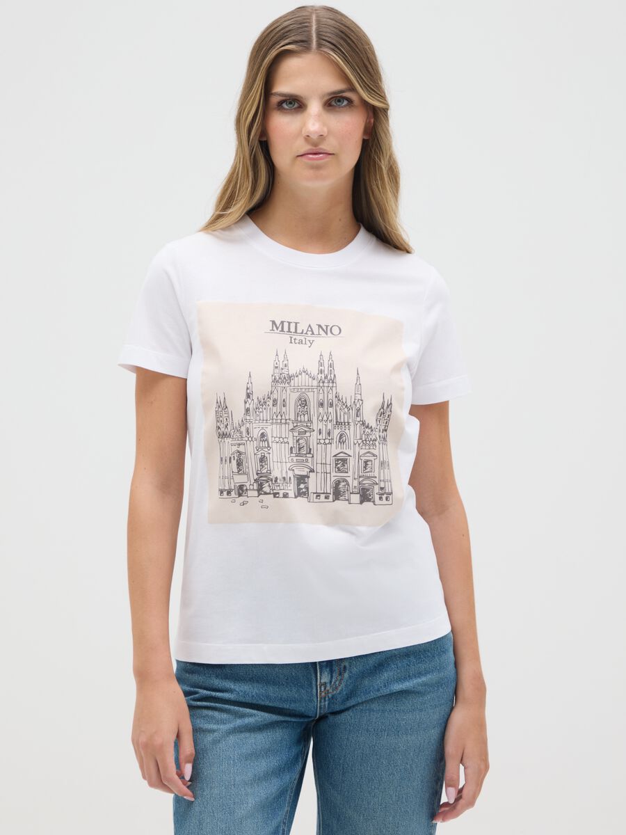 Women's pure cotton white T-shirt regular fit_0