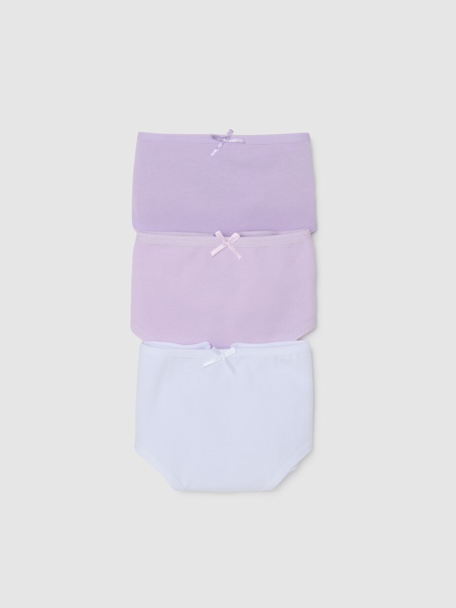 Tripack of multicoloured cotton blend girls' briefs with regular fit_2