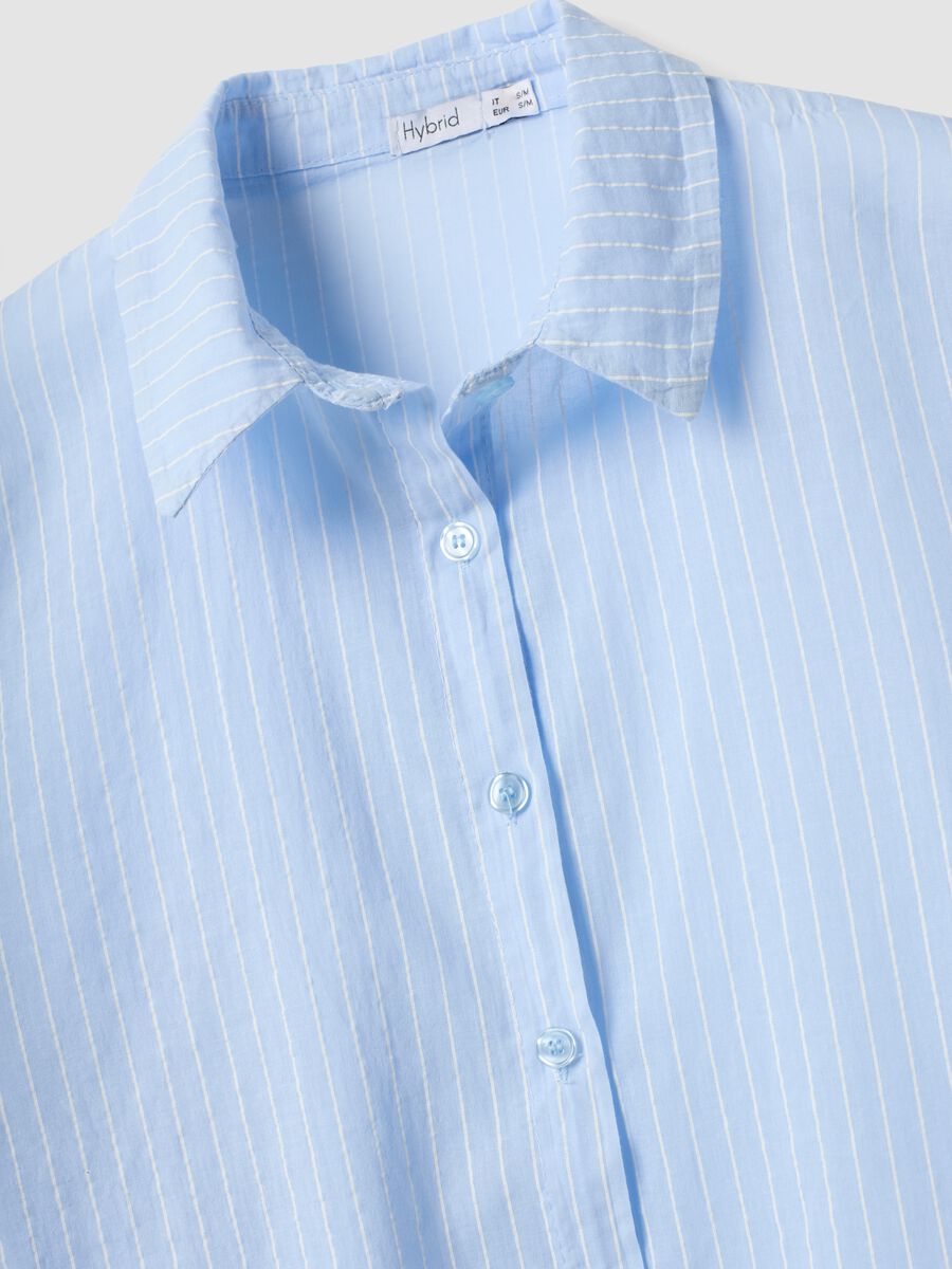 Blue striped pure cotton regular fit shirt_1