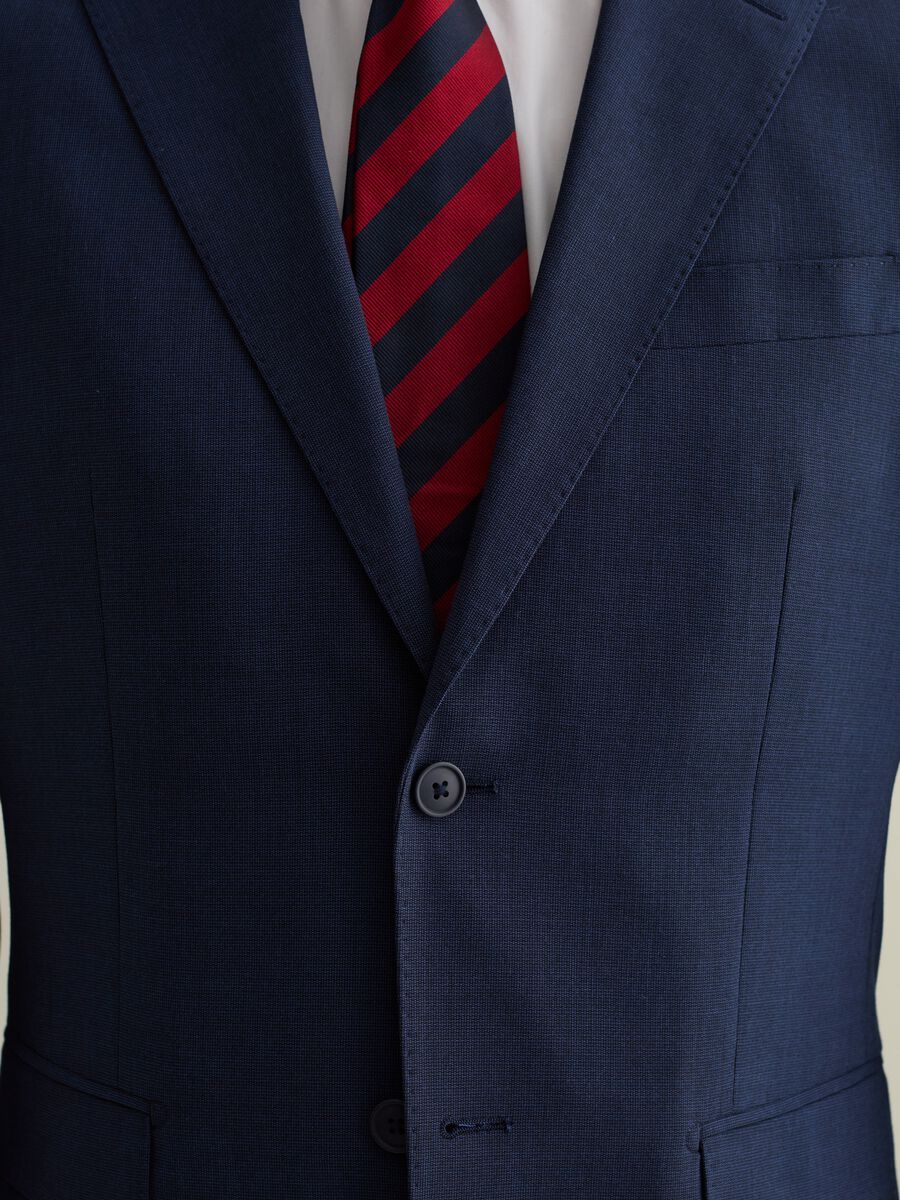 Slim-fit single-breasted blazer with micro weave_3