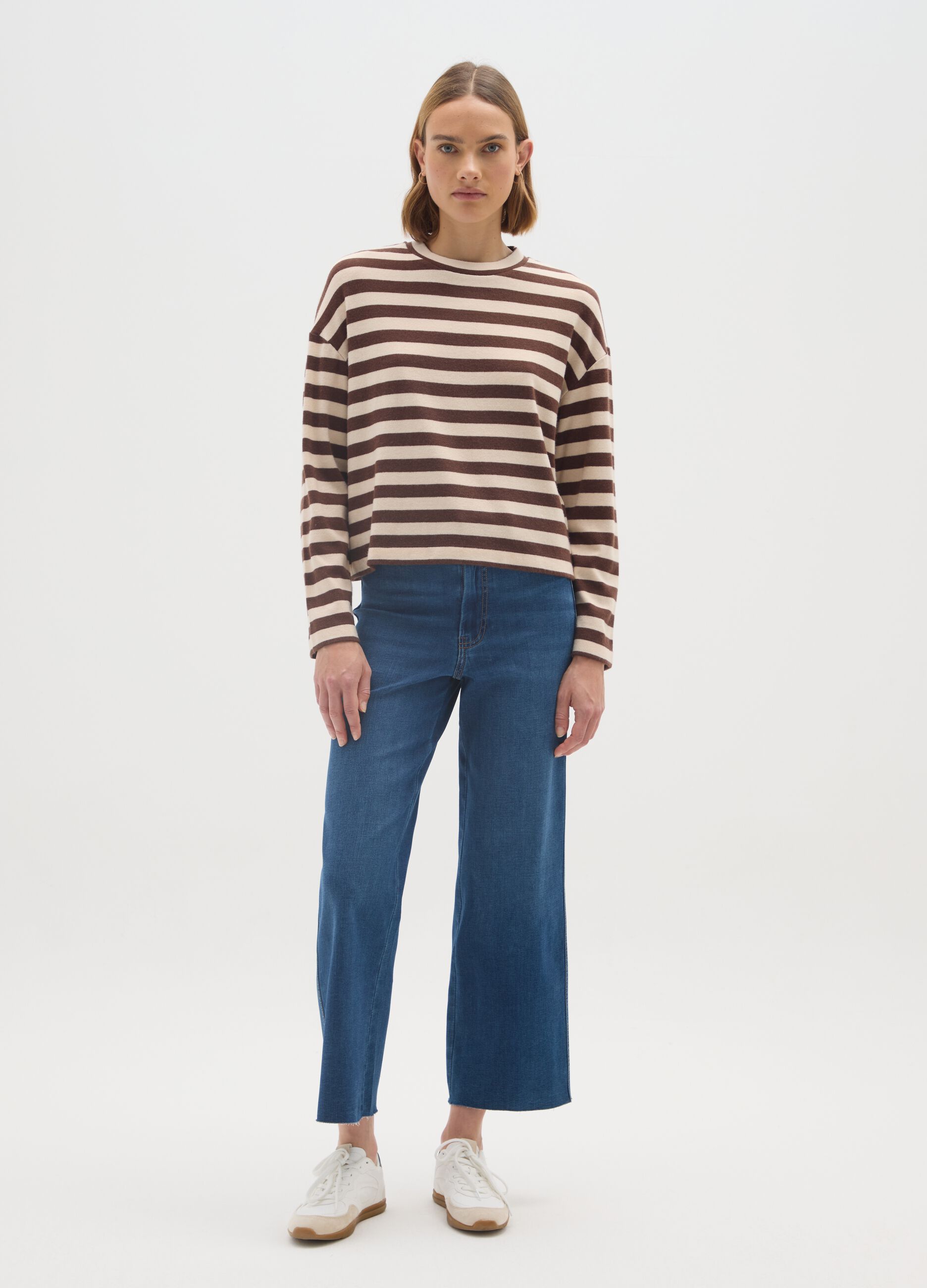 Regular fit multicolour striped jumper