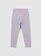 Pantaloni da bambina in misto cotone elasticizzato viola slim fit_1