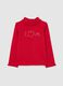 Red stretch cotton girl's top_0