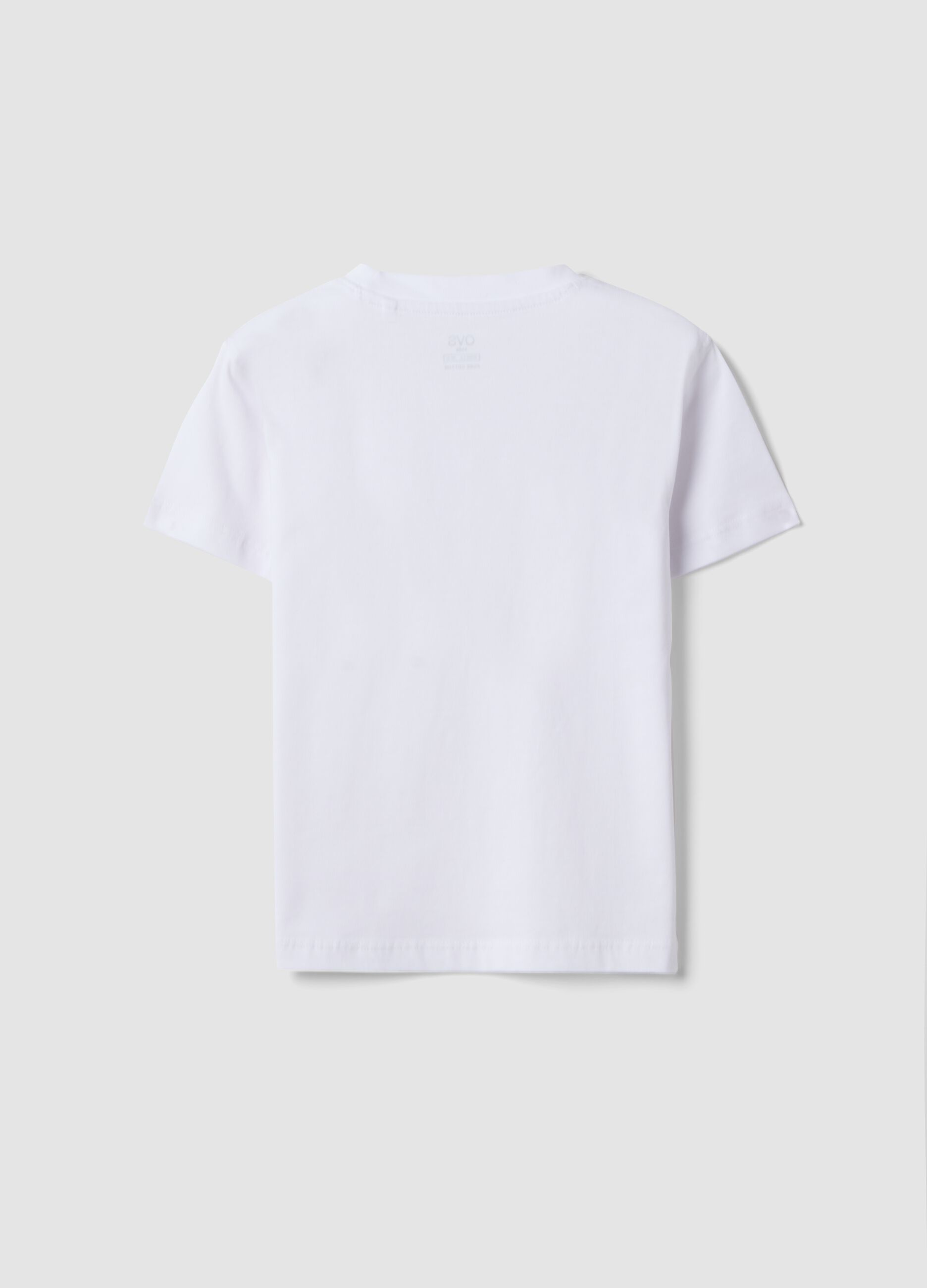 Kids&rsquo; white pure cotton T-shirt, oversized fit
