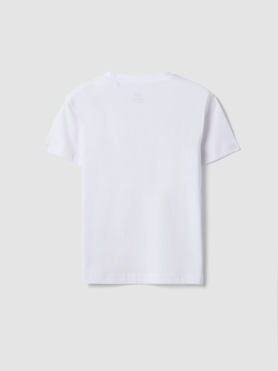 Kids&rsquo; white pure cotton T-shirt, oversized fit_1