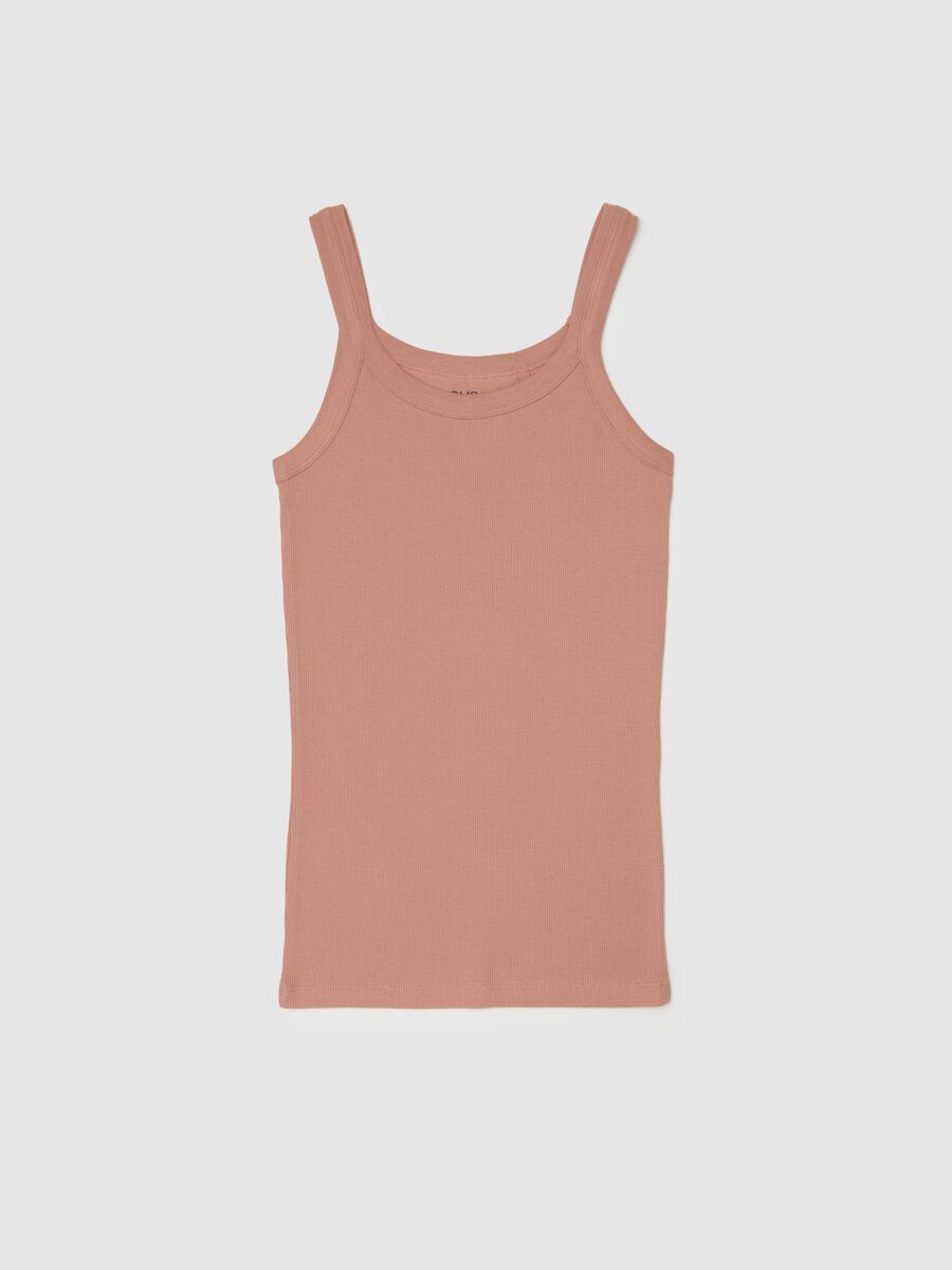 Pink pure cotton tank top regular fit_0