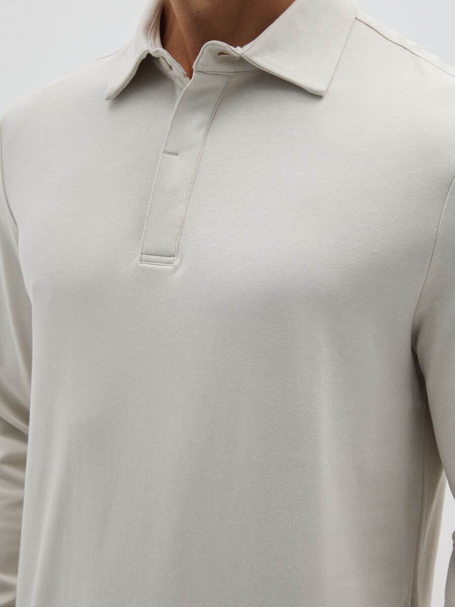 Polo in misto cotone beige regular fit_3