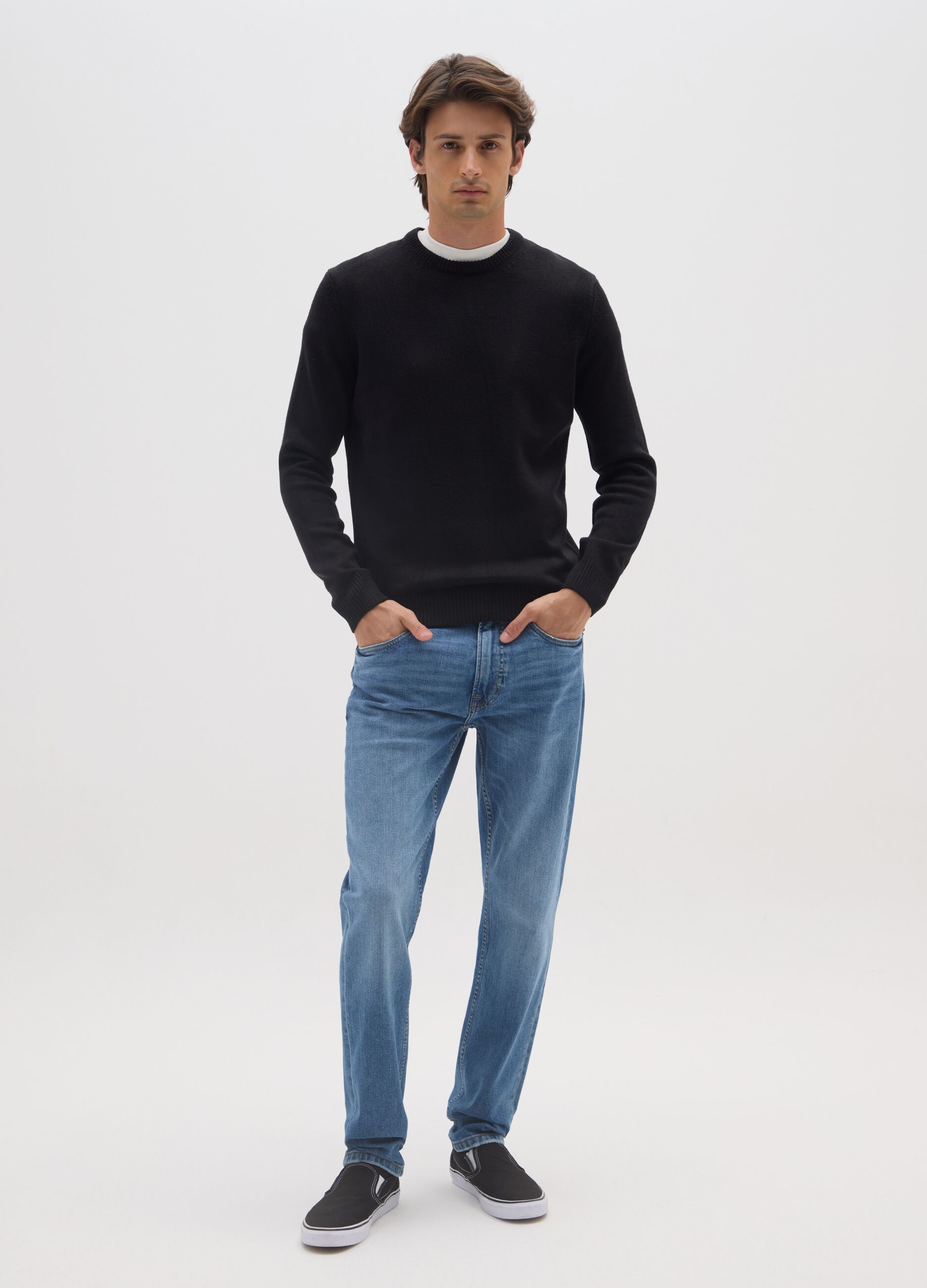 Blue Cotton Slim Fit Denim Jeans