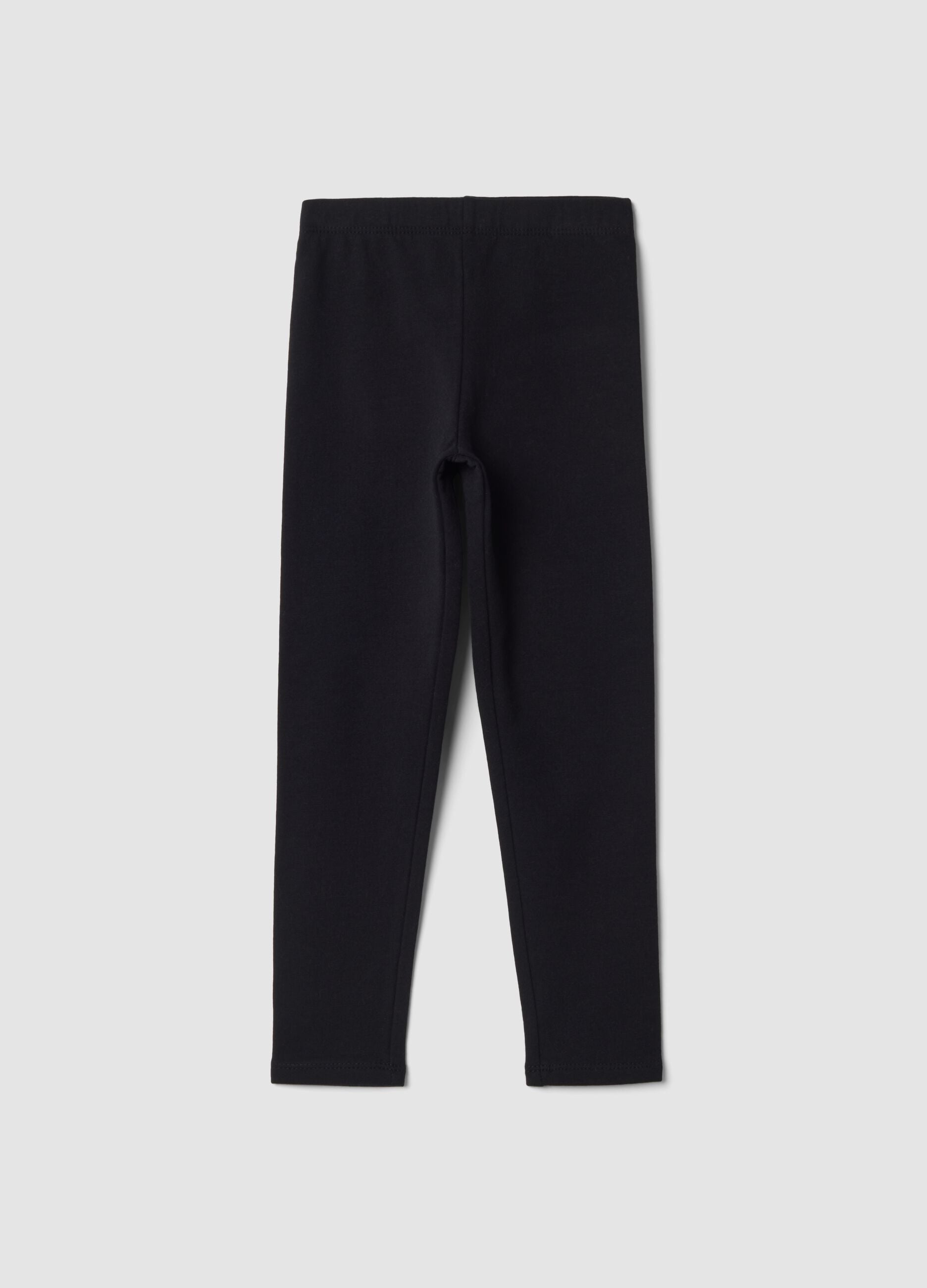 Black organic stretch cotton leggings
