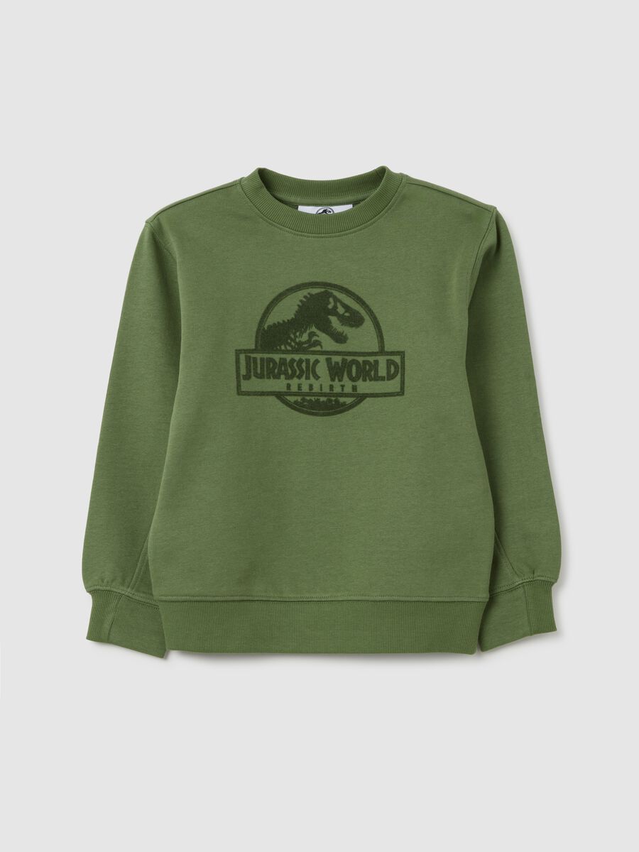 Felpa verde con stampa Jurassic World_0
