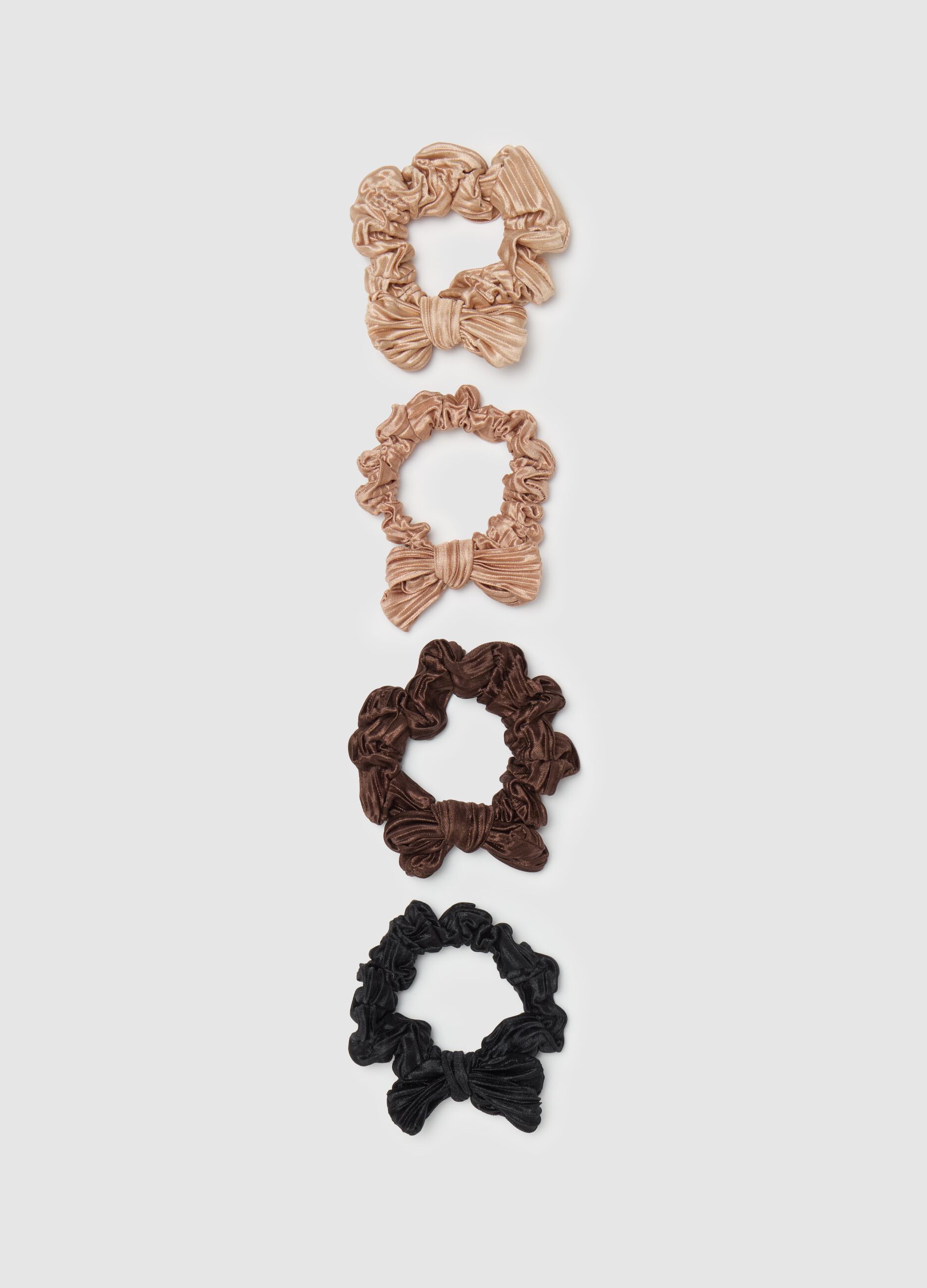 Set of four hair elastics with bow