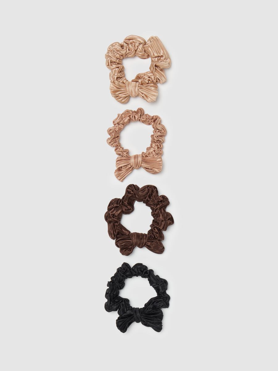 Set of four hair elastics with bow_0