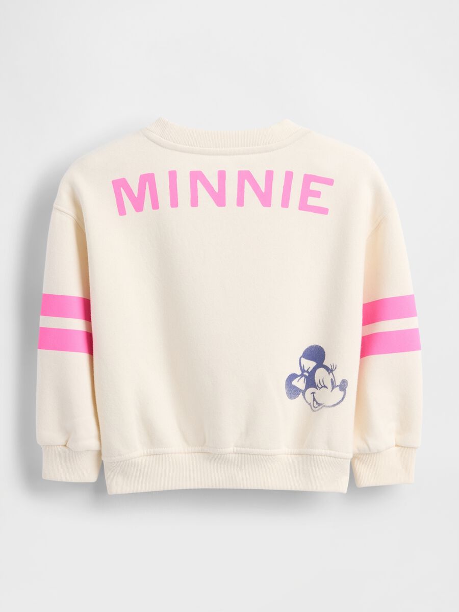 Felpa beige in cotone con stampa Minnie_1