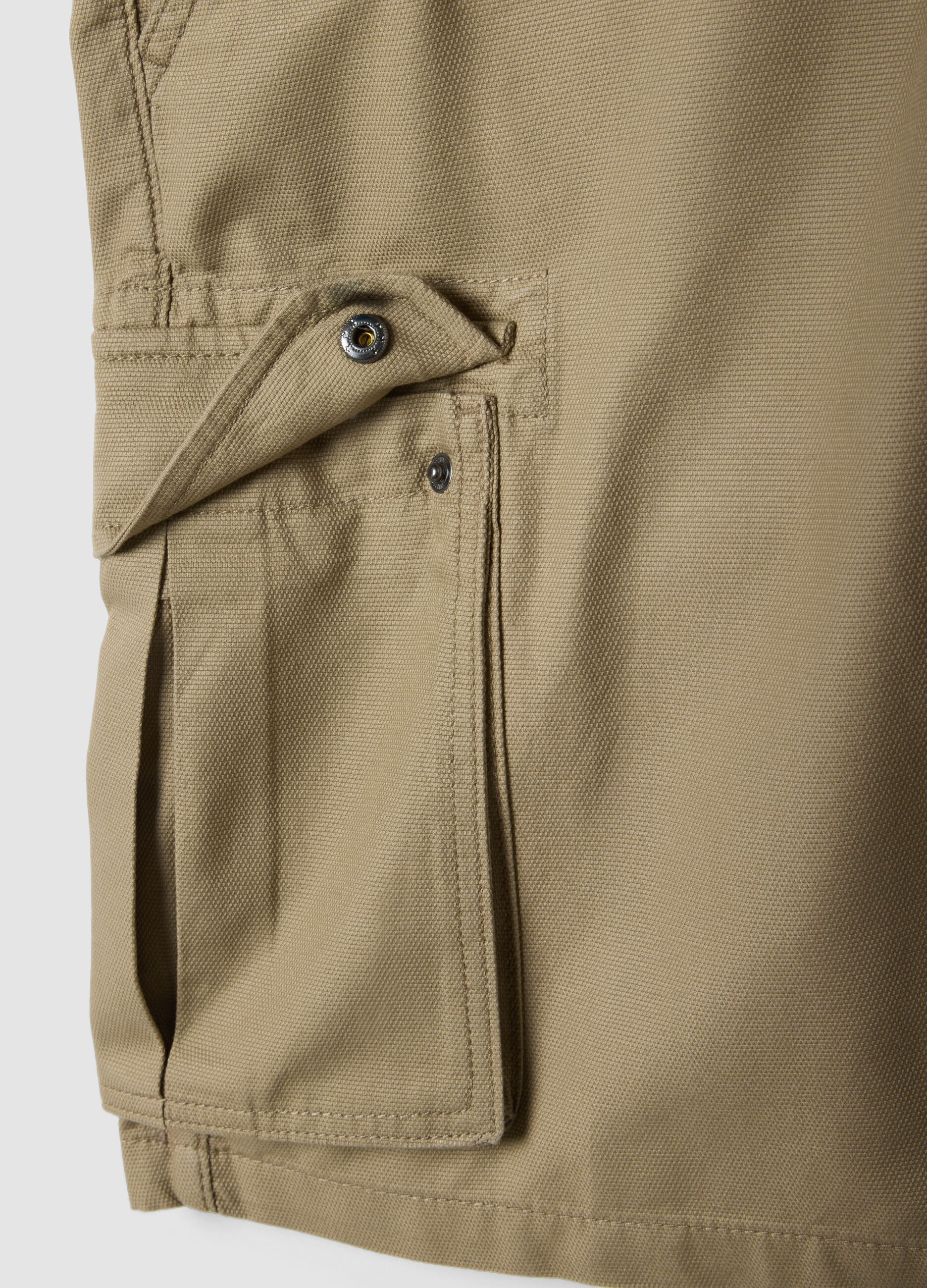 Beige pure cotton cargo shorts, regular fit