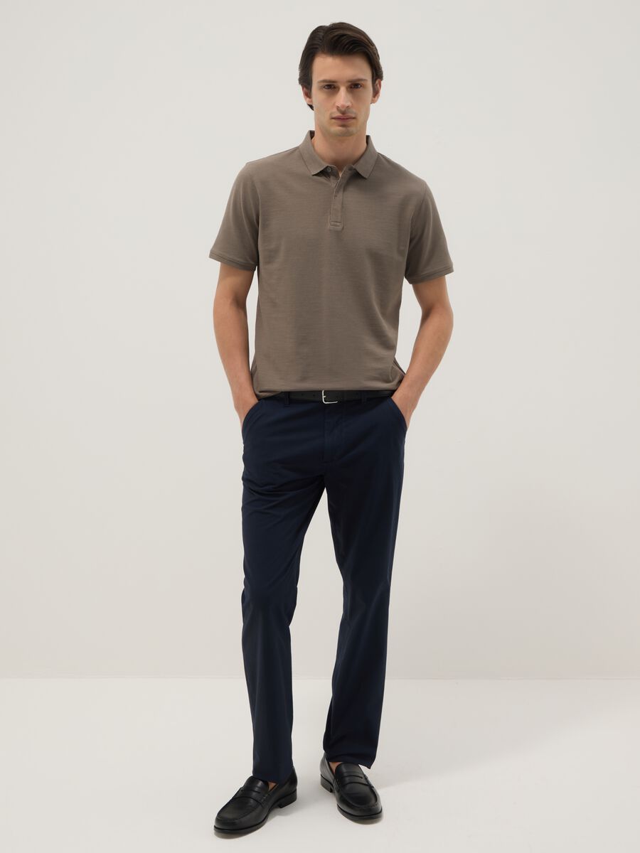 Regular fit brown pure cotton polo_1