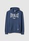 Blue cotton blend hoodie in regular fit with Everlast logo_4
