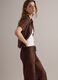 Brown open-knit short-sleeve polo shirt, regular fit_0