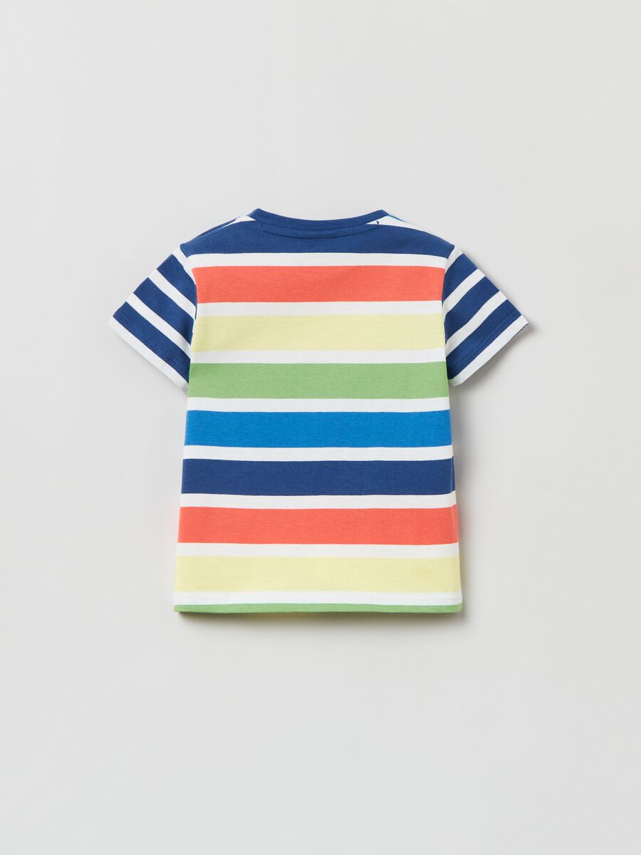 Striped T-shirt with pocket in denim_1